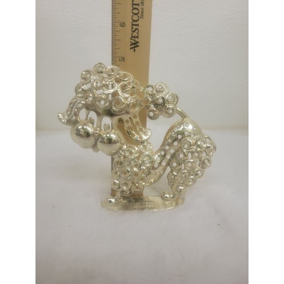 Vintage Silver Toned Poodle Earring Holder Tree - Picture 6 of 7